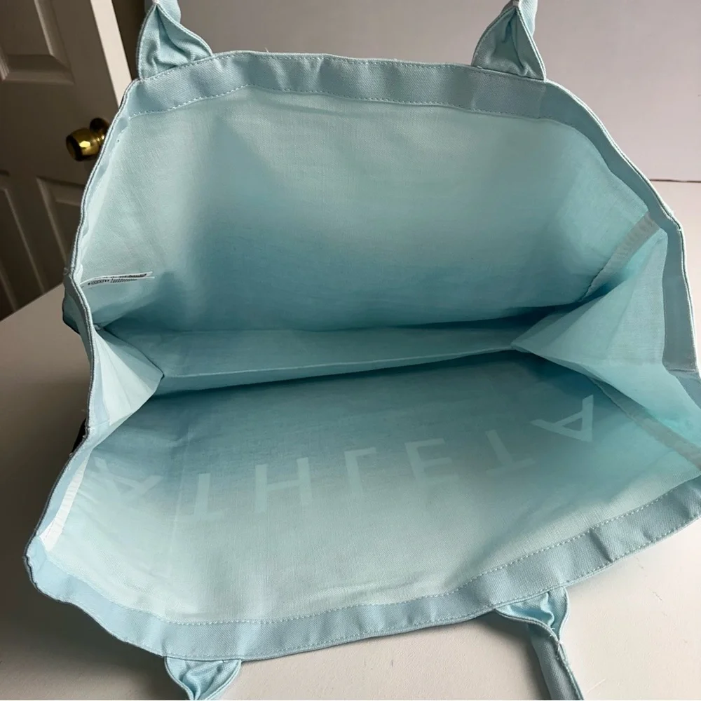 Athleta Blue Ombre‎ shoulder canvas tote bag with rope handles